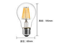 L'ampoule 2700K de filament d'A60 LED 8 watts, filament dénomment l'angle de faisceau d'ampoule de LED 360 degrés
