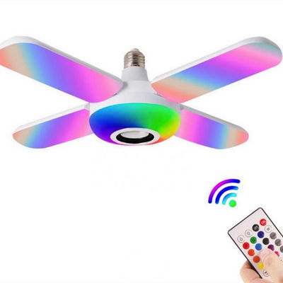 Quatre lampe de musique de la pale de ventilateur de feuille 20w Bluetooth, ampoules menées d'intérieur Cri80