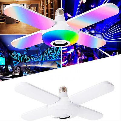 Quatre lampe de musique de la pale de ventilateur de feuille 20w Bluetooth, ampoules menées d'intérieur Cri80